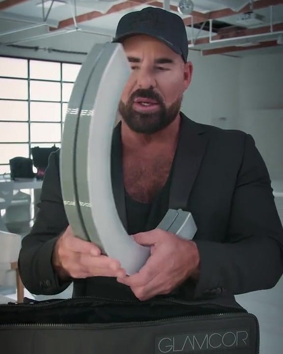 Scott Barnes holding the folded GALILEO ring above its case